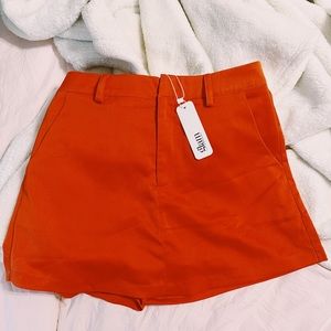 red silk skort!!